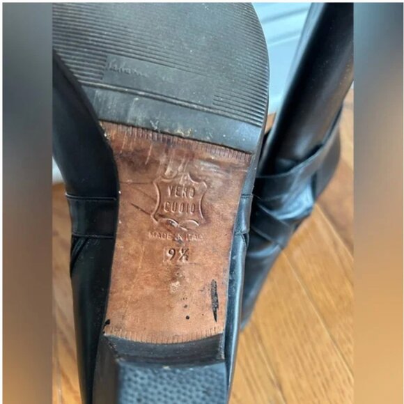 Salvatore Ferragamo black leather ankle boots booties size 9.5 - Picture 8 of 12